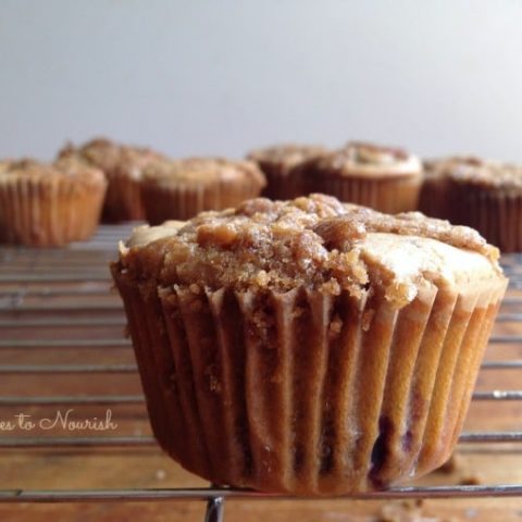 Sour Cream Cherry Coffee Cake Muffins