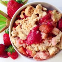 Paleo Grain Free Strawberry Rhubarb Cobbler