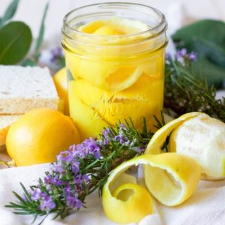 Easy DIY Natural Lemon Herb Refrigerator Cleaner