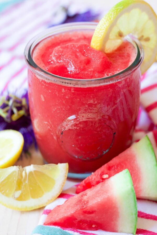 Slushy Blended Watermelon Lemonade - Recipes to Nourish